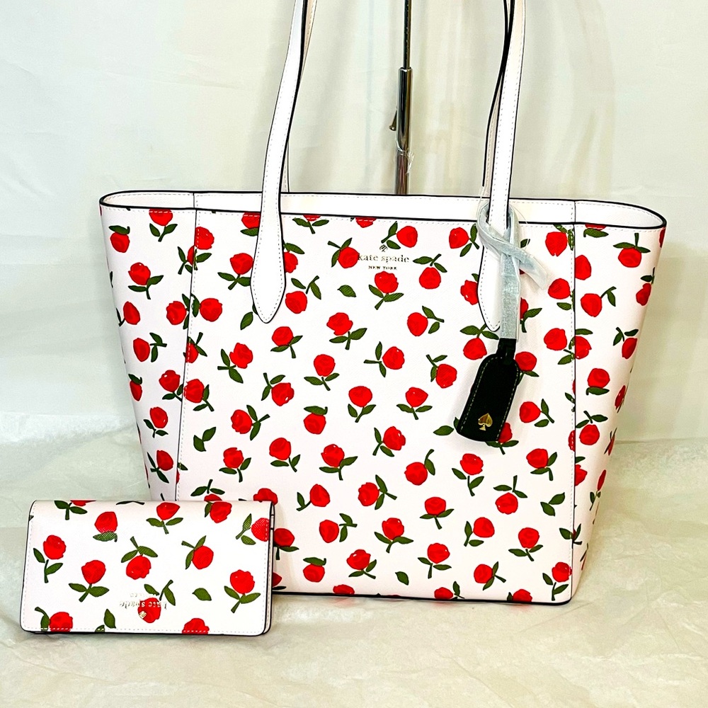 NWT Kate Spade Dana floral tote with matching bifold wallet - Picture 2 of 15